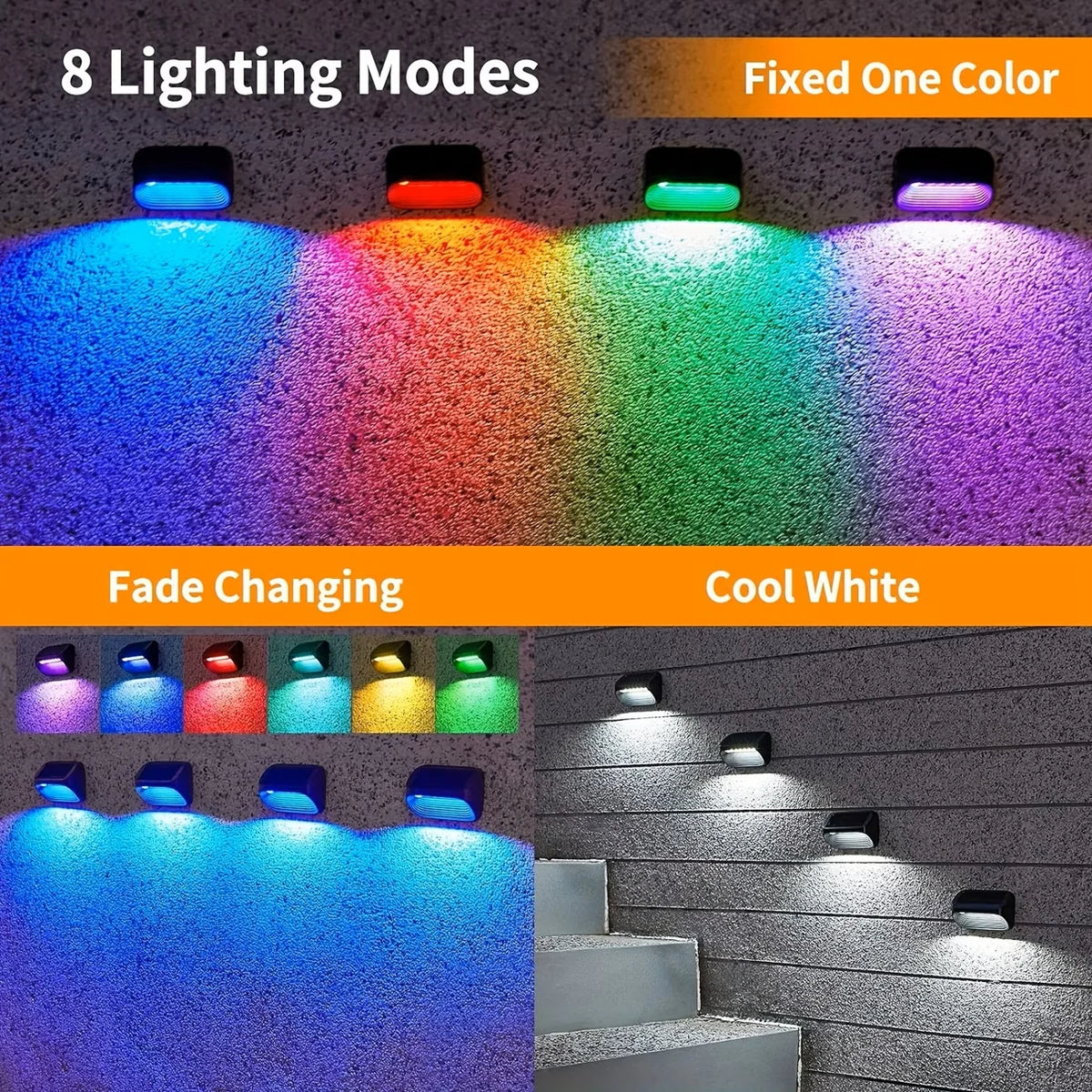 Solar Outdoor Wall Lamp With Push Button Led Lighting