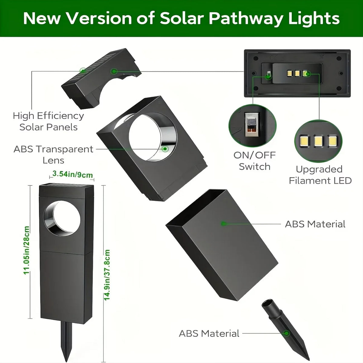 Waterproof Solar Pathway Lights Outdoor Led Garden Yard Decorations