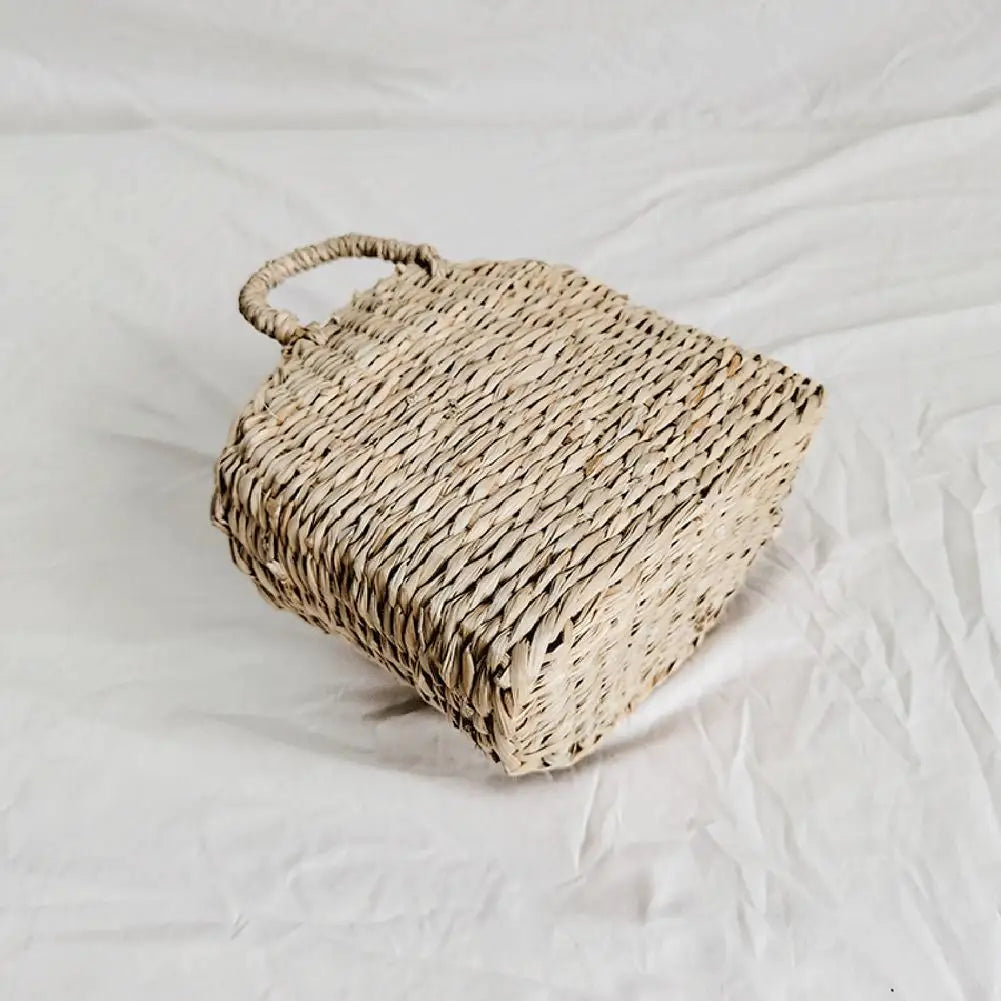 Premium Rustic Straw Woven Wall Hanging Storage Basket