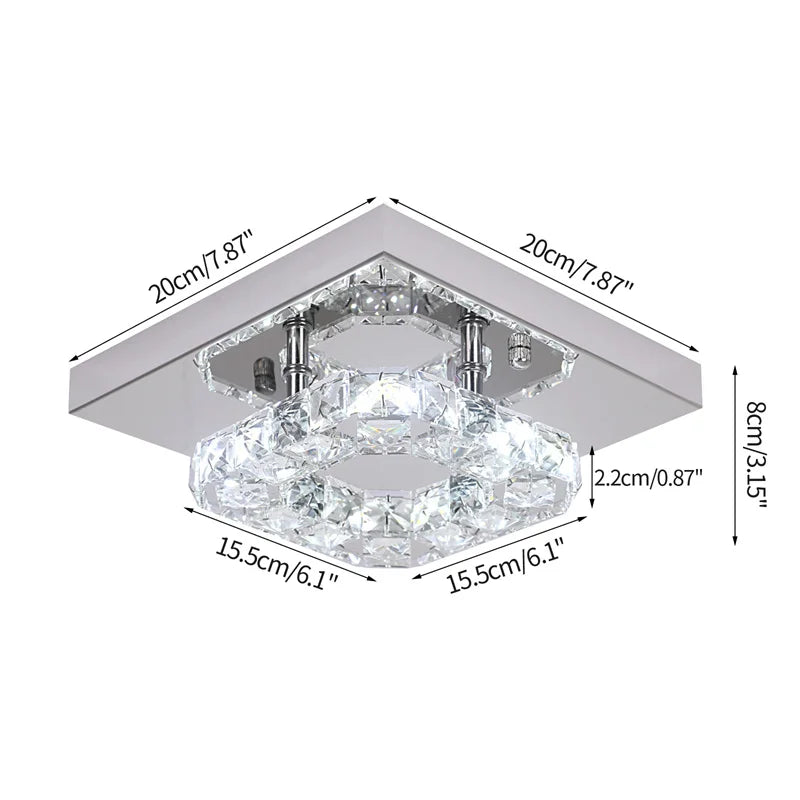 GreeLustr Modern LED Crystal Ring Chandelier Ceiling Light Fixture