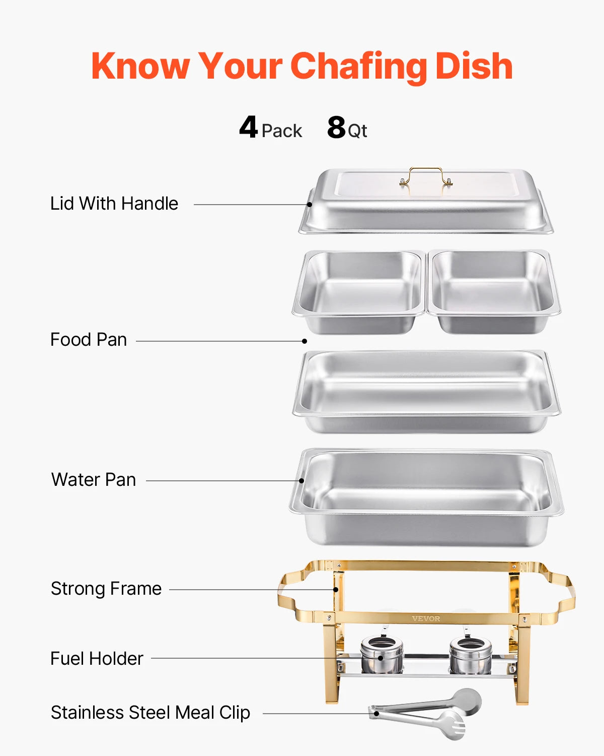 SucceBuy Stainless Steel Chafing Dish Buffet Set Catering Warmer