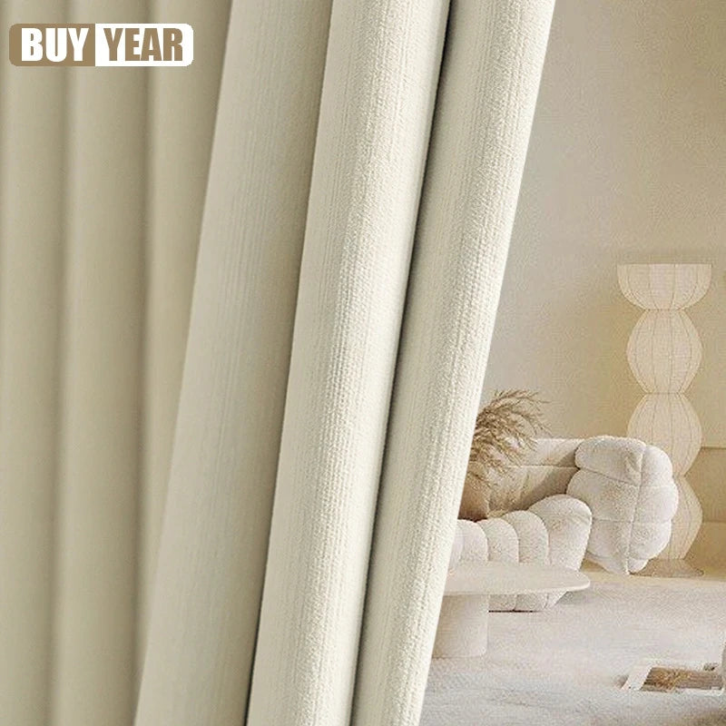 Modern French Chenille Velvet Blackout Curtains For Living Room