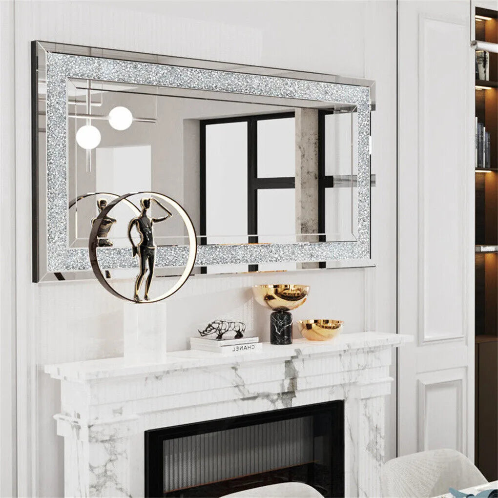 Crystal Crush Diamond Framed Wall Mirror For Home Decor