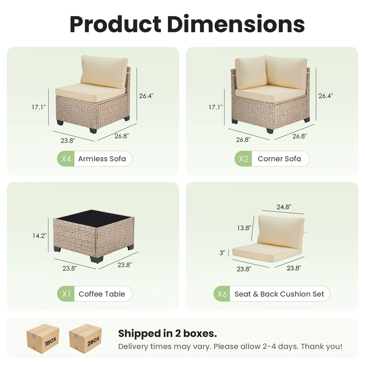 Outdoor Rattan Patio Furniture Set With Tempered Glass Table