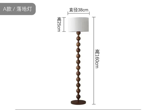 Vintage Iron Floor Lamp With Fabric Shade For Home Decor