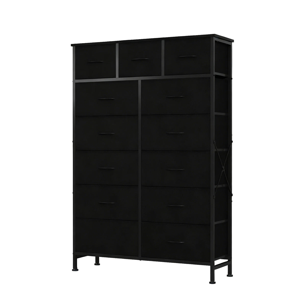 JHK Modern Fabric Drawers Dresser Steel Frame Cabinet
