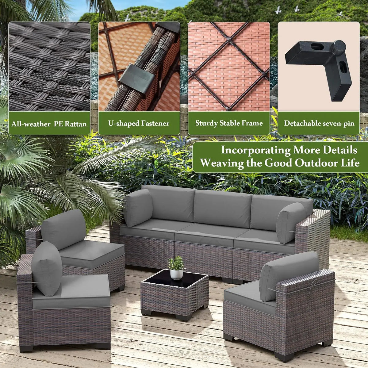 Xiaolang All Weather PE Rattan Outdoor Patio Furniture Set