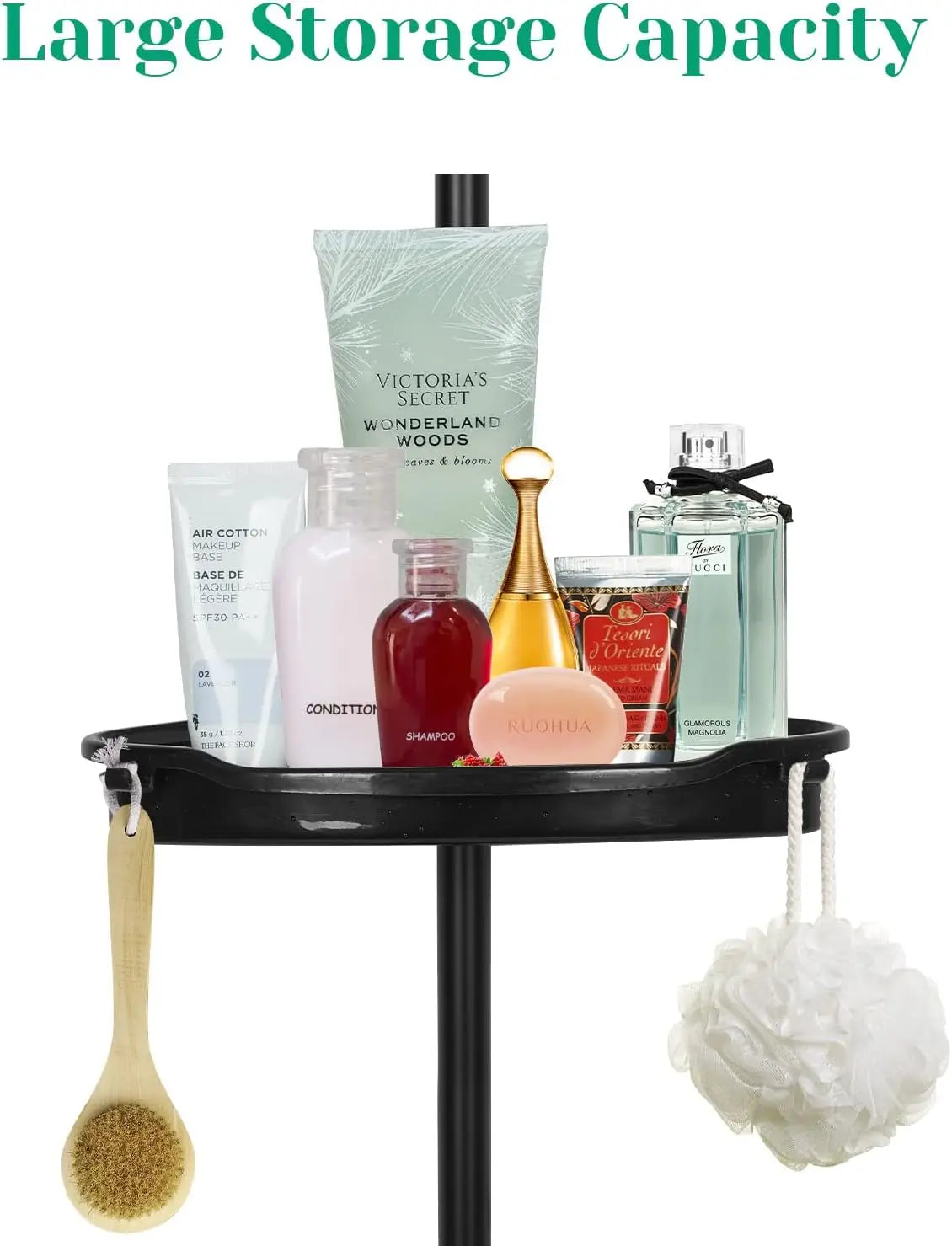 Telescopic Corner Shower Caddy Rust Resistant Tension Storage Rack