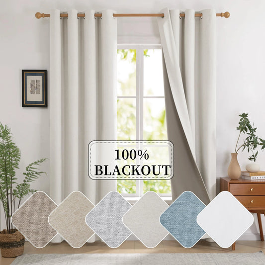 Custom Blackout And Soundproof Window Curtain Panels Set