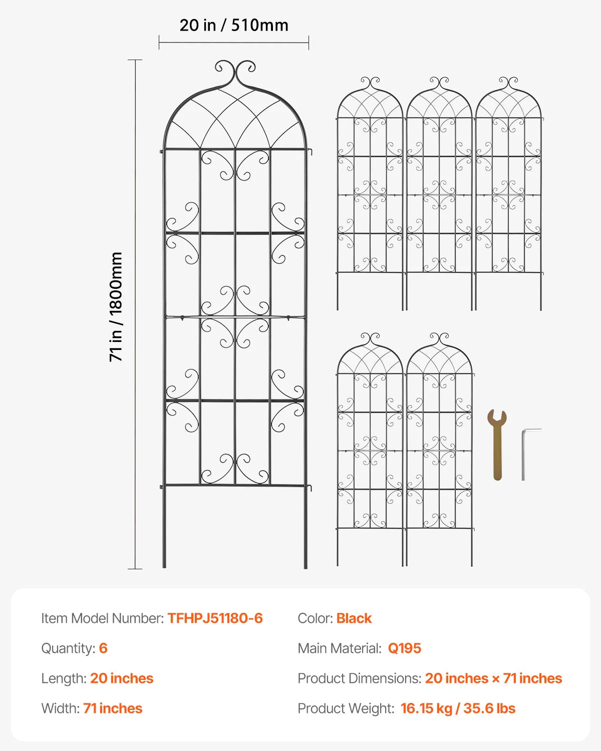 SucceBuy Rustproof Metal Garden Trellis For Climbing Plants And Flowers