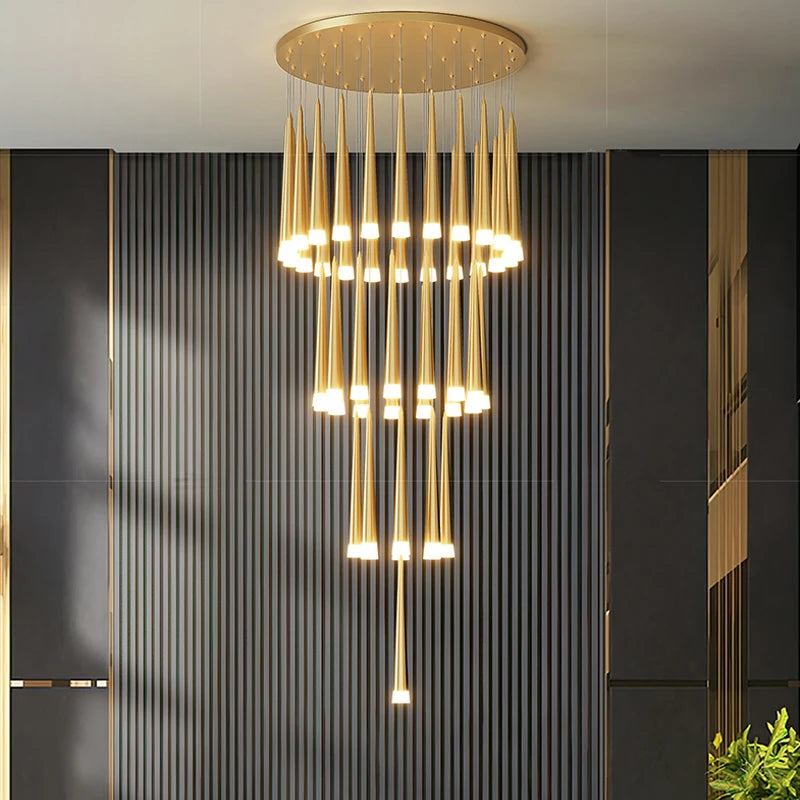 CAMPEGGI Luxury LED Pendant Chandelier for Living Room and Staircase