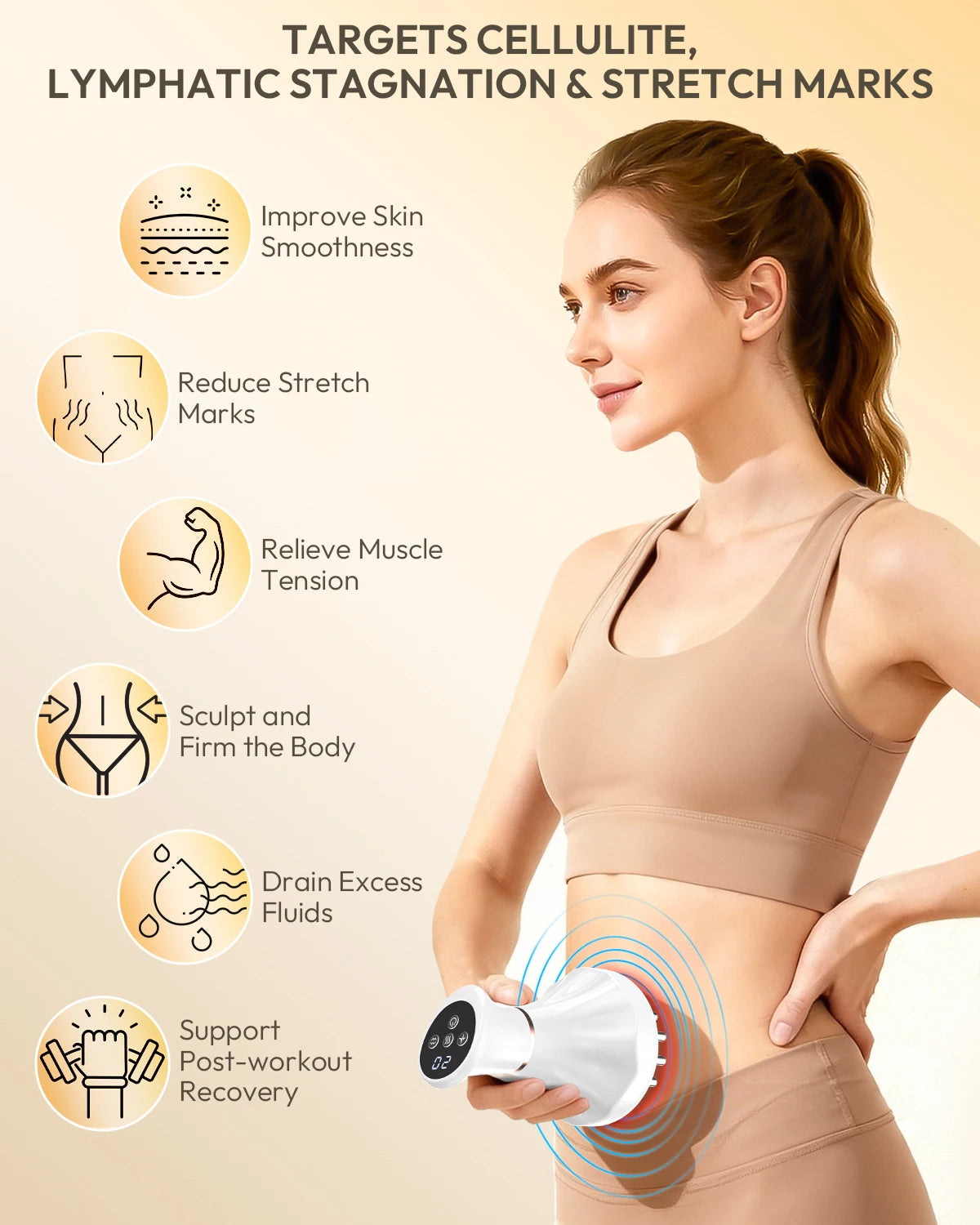 Lymphatic Drainage Massager With Heat Vibration Body Sculptor