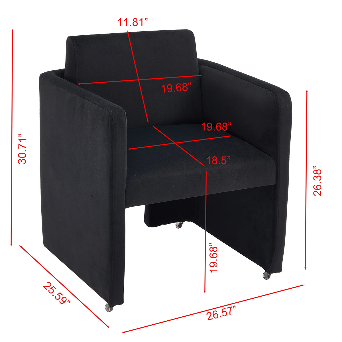 Modern Velvet Upholstered Barrel Chair For Living Room
