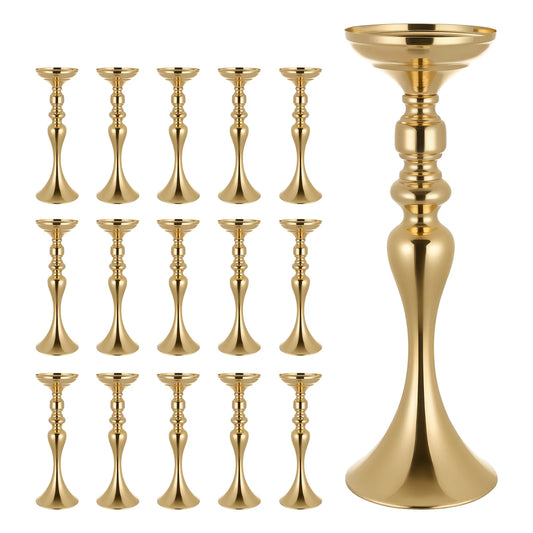SucceBuy Wedding Flower Vase 15/16.9/21.7 in Tall Electroplated Versatile Arrangement Stand for Home Decor Reception Stand Gold