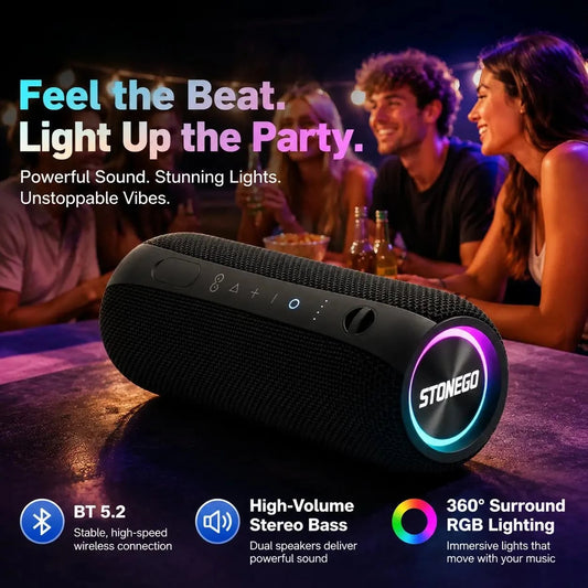 Stonego Portable Bluetooth Speakers With Tws And Rich Bass