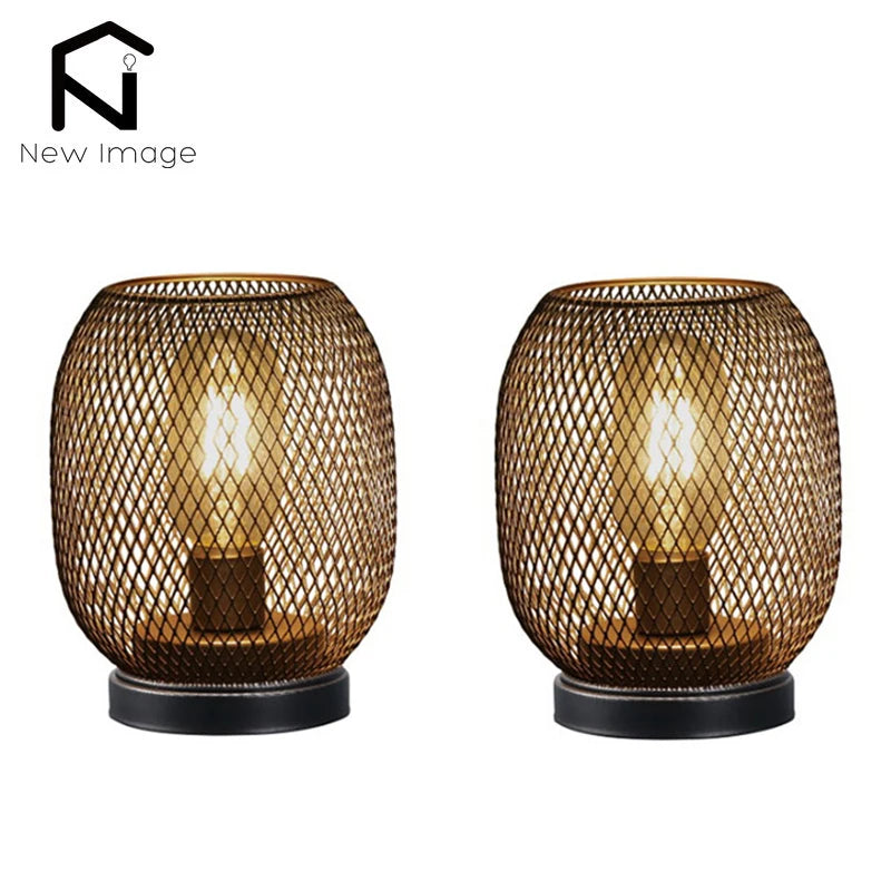 Newimage Metal Cage Cordless Battery Powered LED Lantern