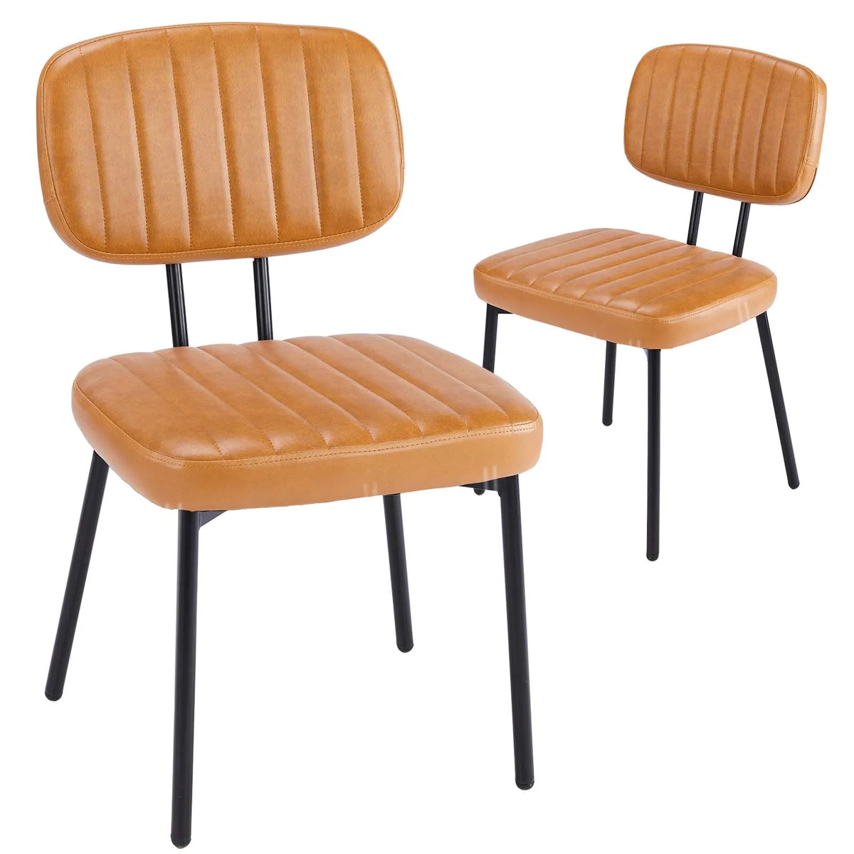 JHK Modern Faux Leather Dining Chairs Set With Comfortable Lumbar Support