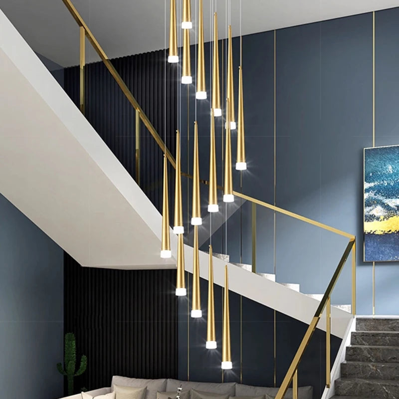 CAMPEGGI Luxury LED Pendant Chandelier for Living Room and Staircase