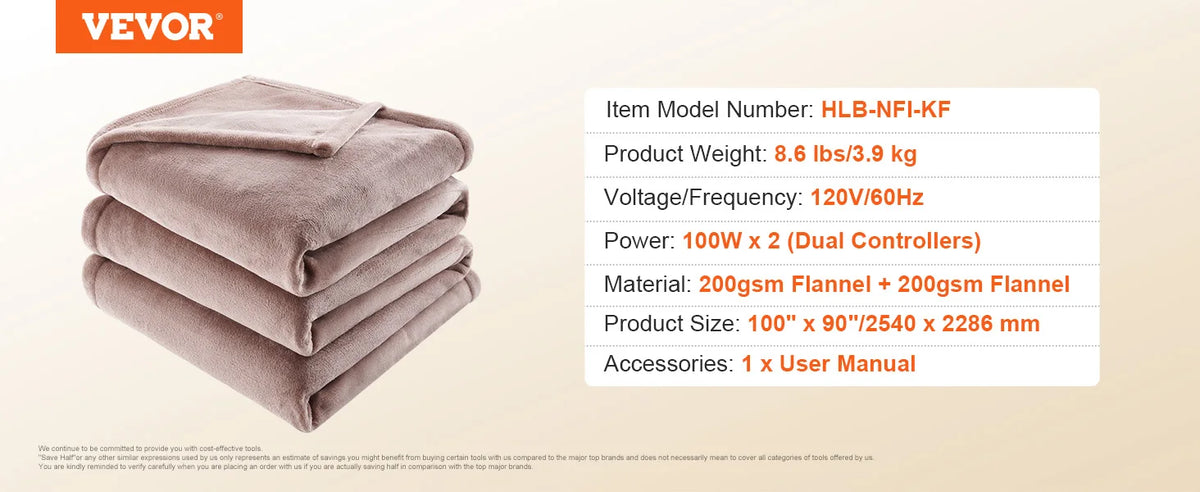SucceBuy Heated Throw Blanket With Five Adjustable Heat Settings