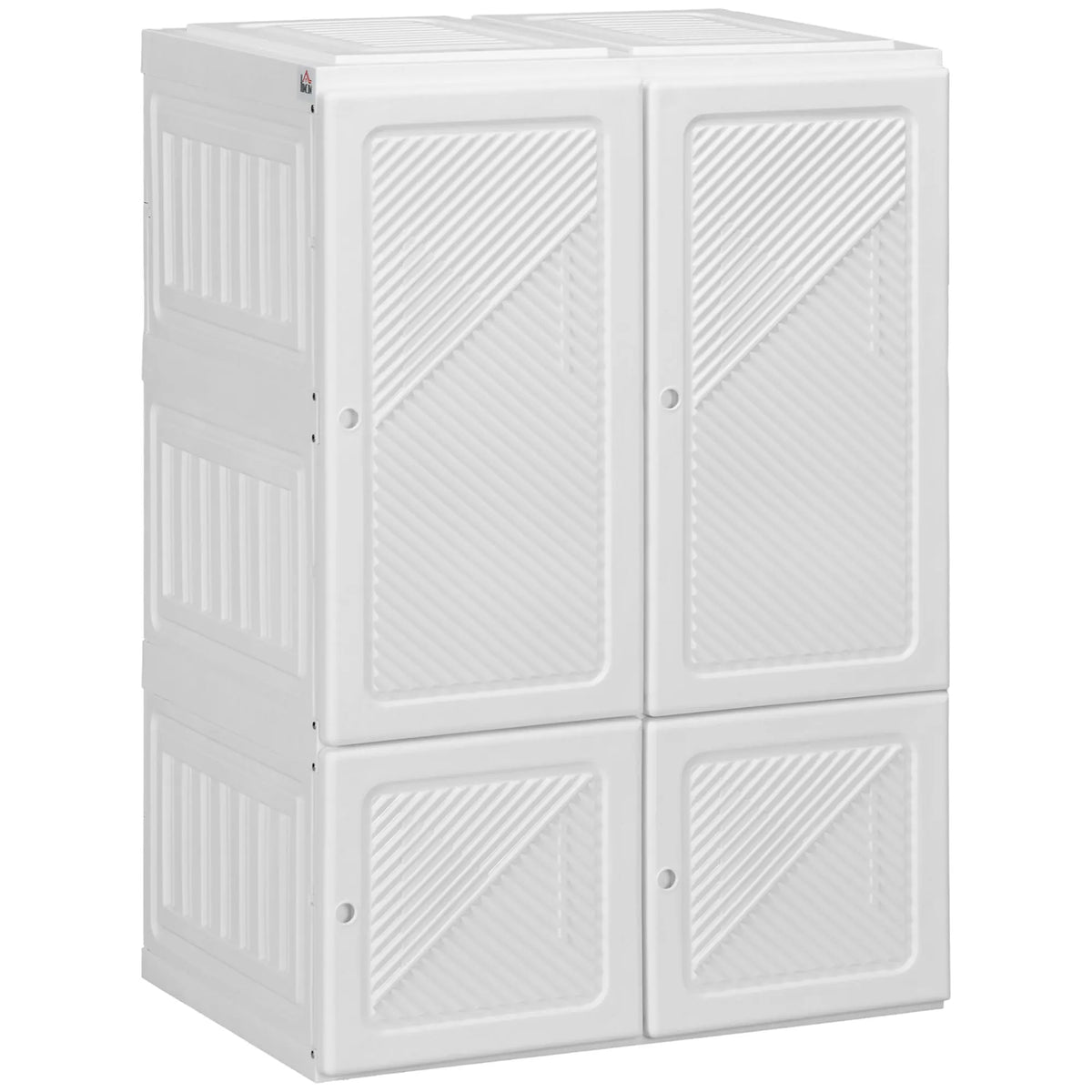 Portable Folding Wardrobe Closet With Hanging Rod And Magnetic Doors