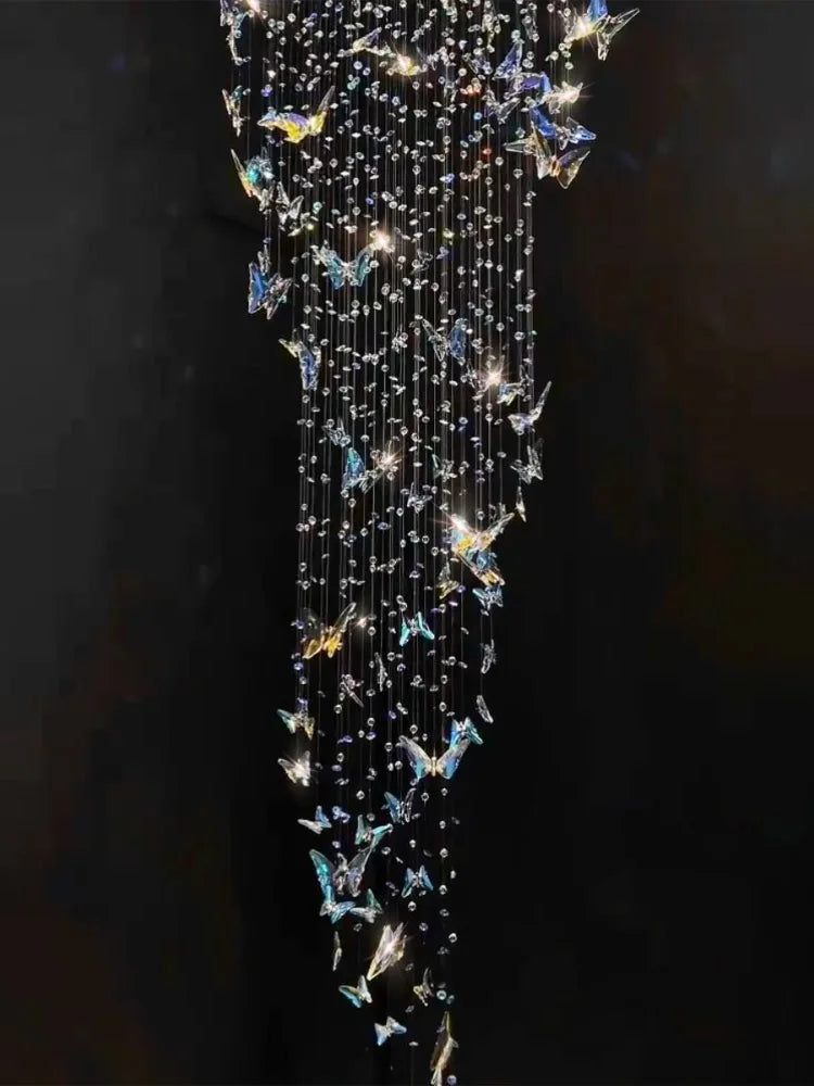 JIAYOOR Butterfly Crystal Chandelier Luxury Pendant Light for Living Room