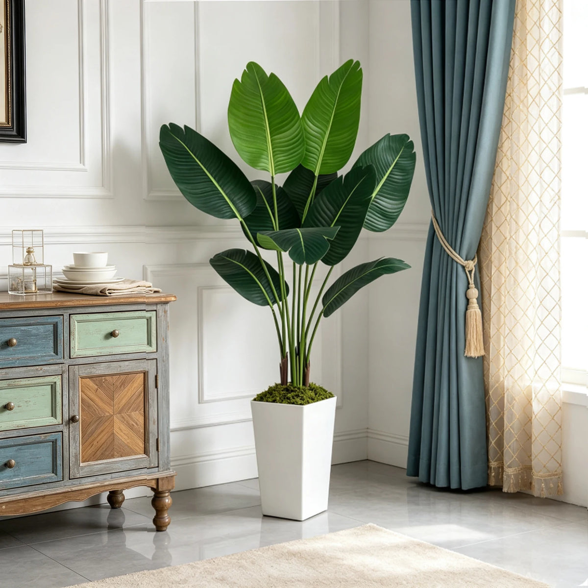Olitree Faux Bird Of Paradise Potted Tree For Indoor Home Decor