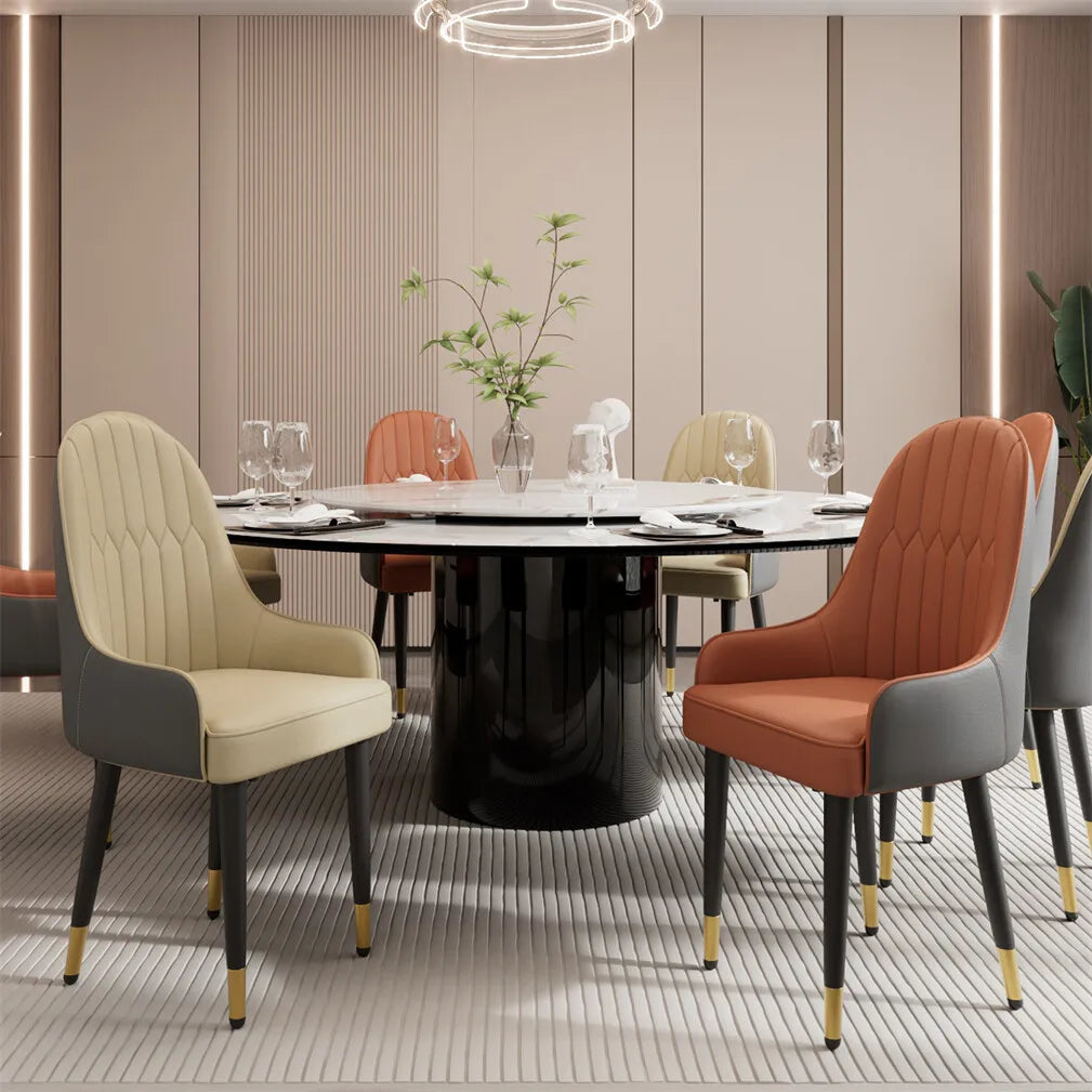 Modern Upholstered Dining Chairs With Metal Legs And Cushions
