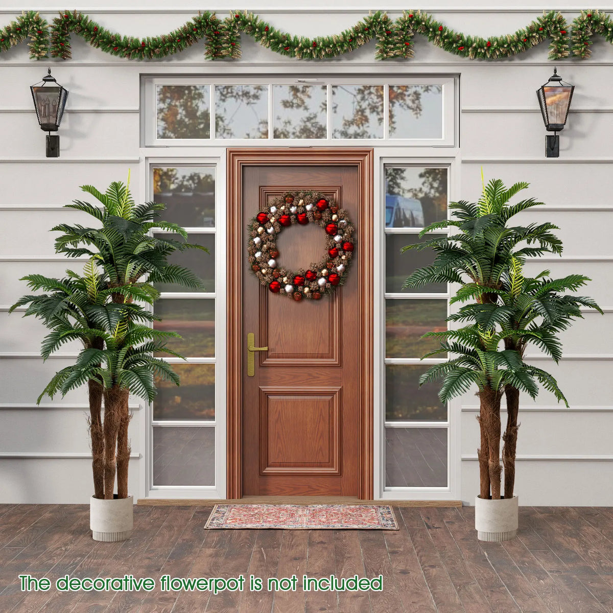 Lifezeal Artificial Palm Tree With Real Bark Texture