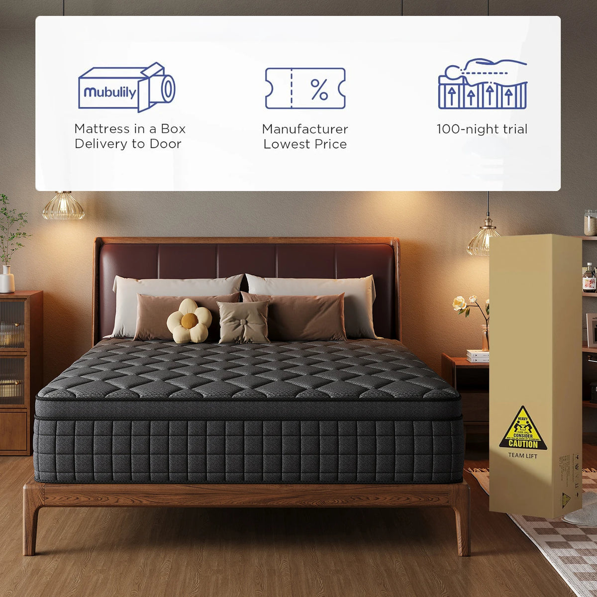 8inch 10inch 12 Inch 14 Inch Multilayer Hybrid Twin Full Queen King Size Mattress- Multiple Sizes & Styles Available, Ergonomic Design with Memory Foam And Pocket Spring, Medium Firm Feel
