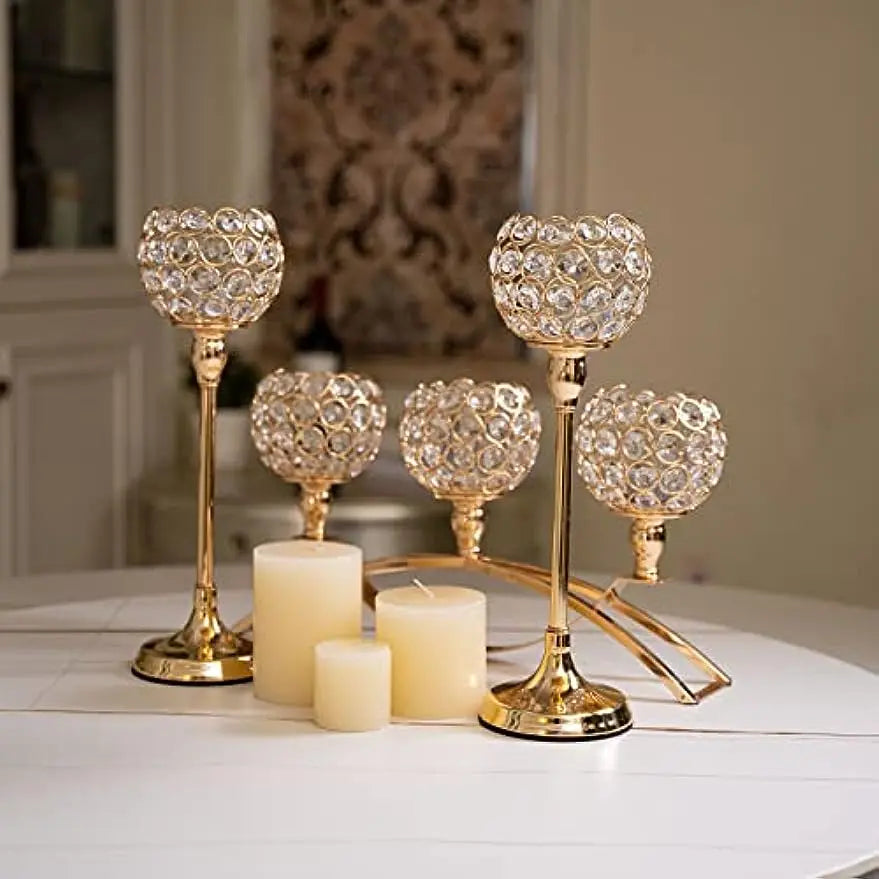 Vincigant Metal Three Arm Candelabra For Table Centerpieces