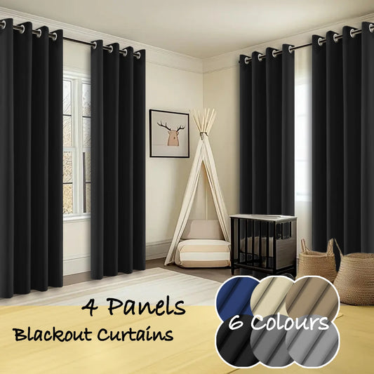 Polyester Thermal Insulated Blackout Curtains Ring Top