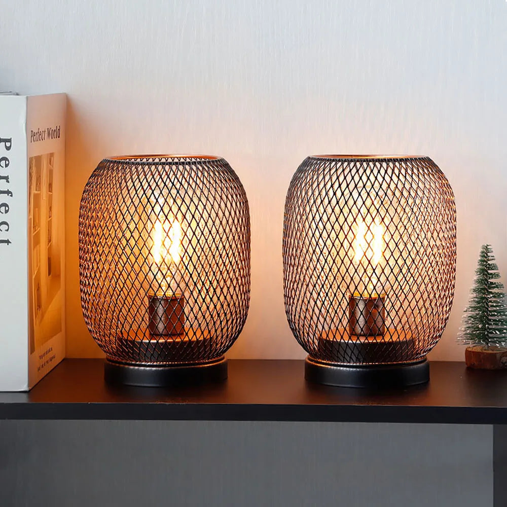 Newimage Metal Cage Cordless Battery Powered LED Lantern
