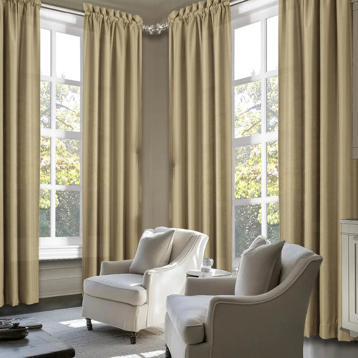 Sabalanica Light Filtering Polyester Curtain Panels Rod Pocket Bundle