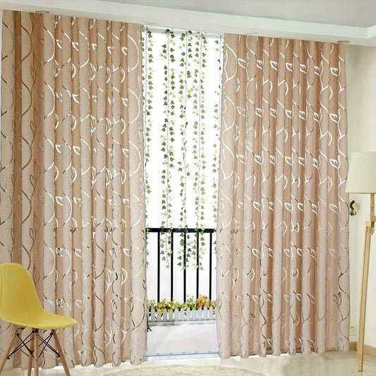 Decorative Hollow Out Embroidered Semi Blackout Window Curtain