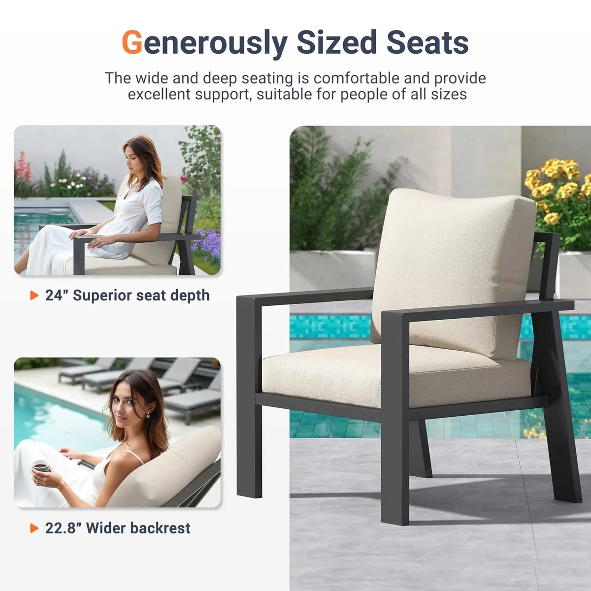 Outdoor Bamboo Sectional Sofa Set With Coffee Table