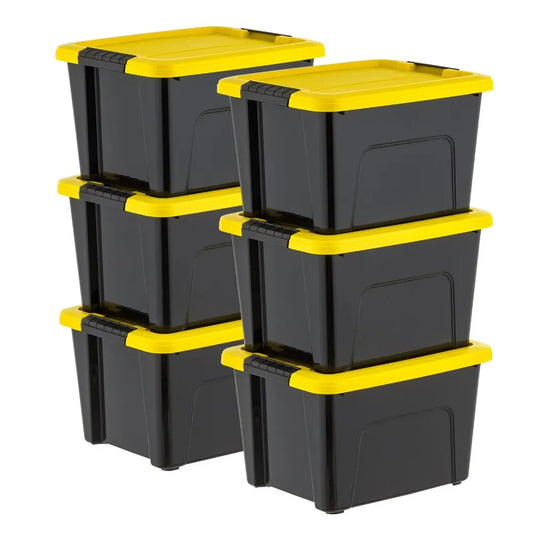 IRIS Durable Plastic Stackable Storage Bins With Lids