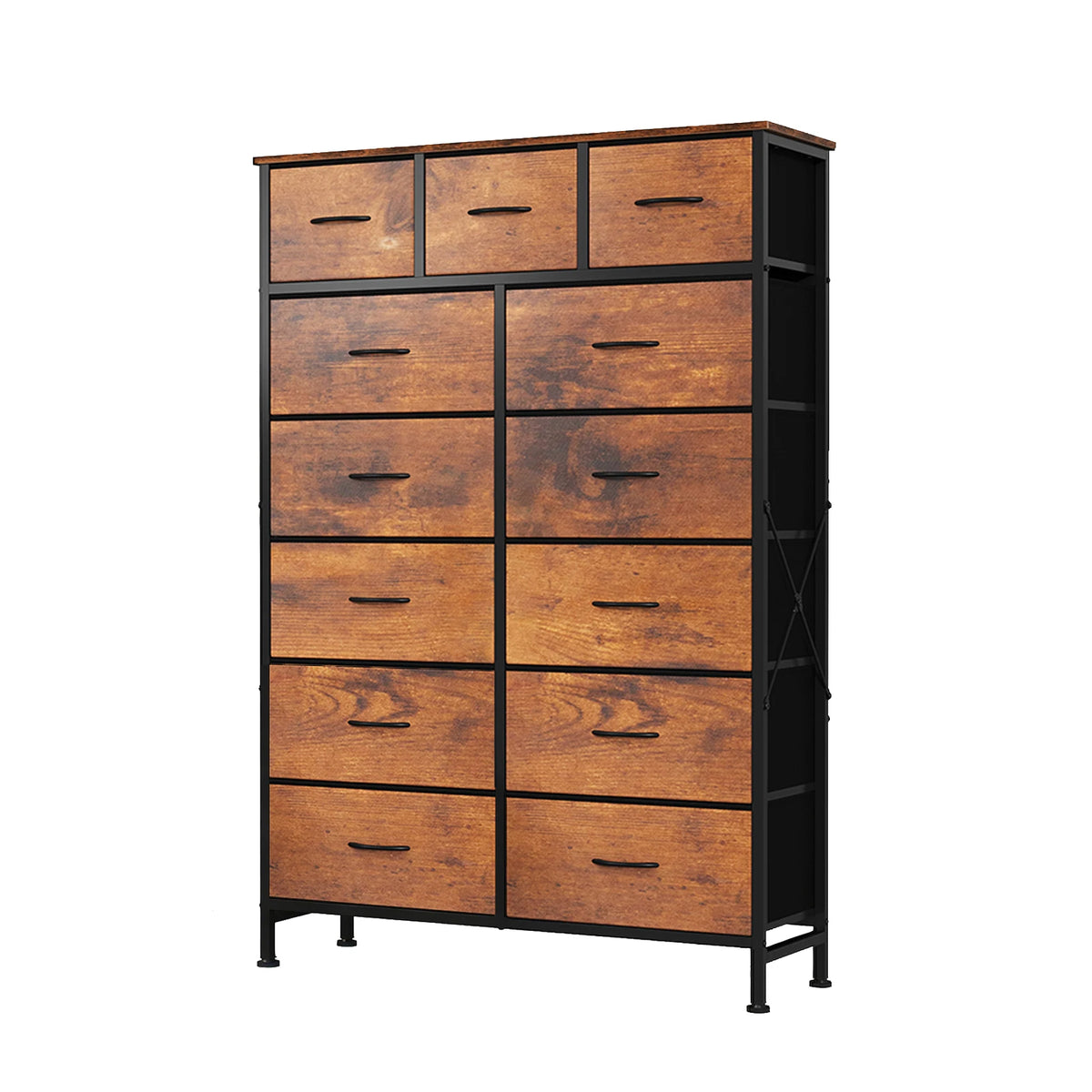 JHK Modern Fabric Drawers Dresser Steel Frame Cabinet