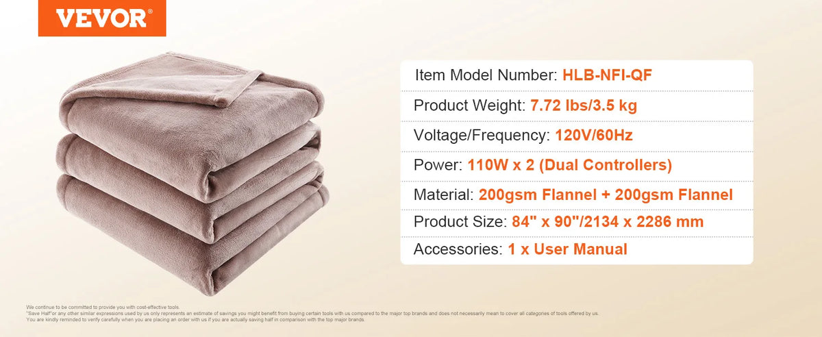 SucceBuy Heated Throw Blanket With Five Adjustable Heat Settings