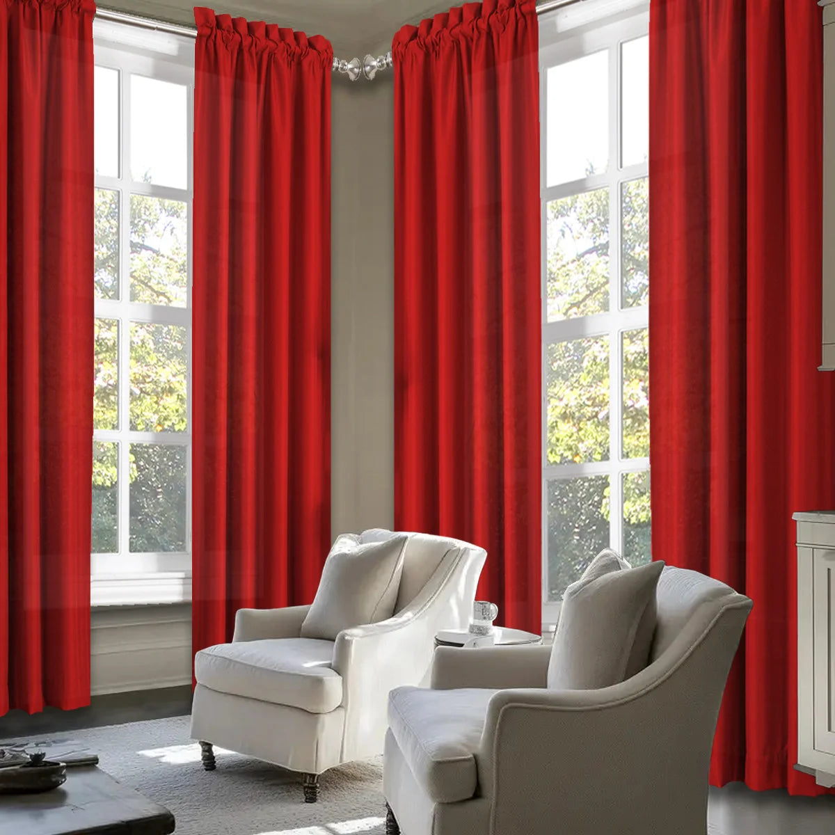 Sabalanica Light Filtering Polyester Curtain Panels Rod Pocket Bundle