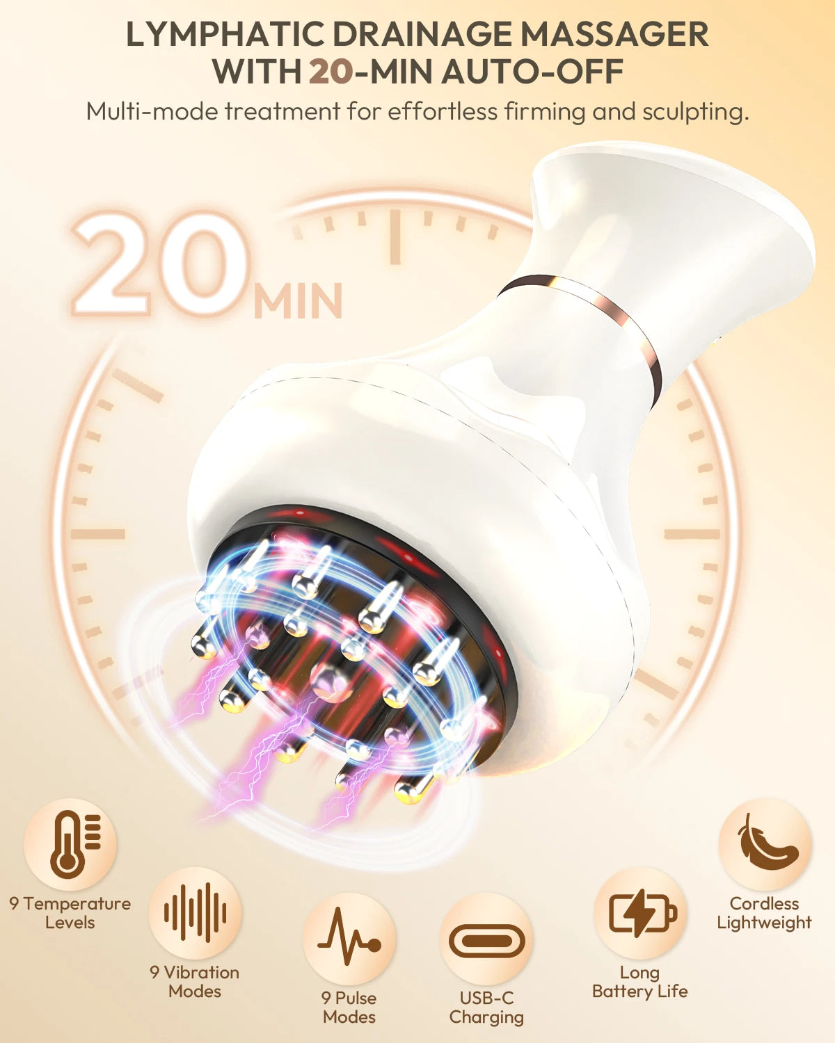 Lymphatic Drainage Massager With Heat Vibration Body Sculptor