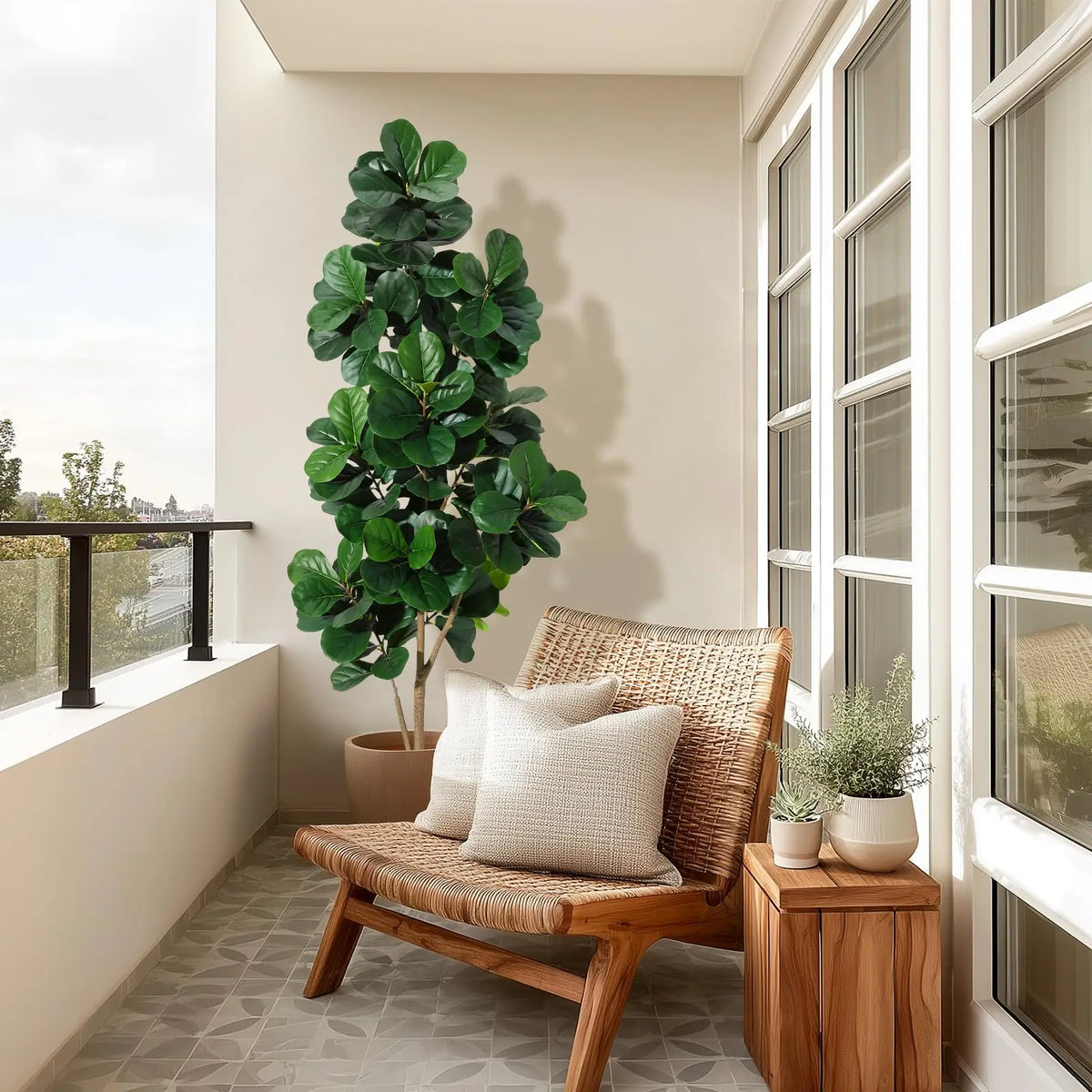 Realistic Artificial Fiddle Leaf Fig Tree For Home Decor