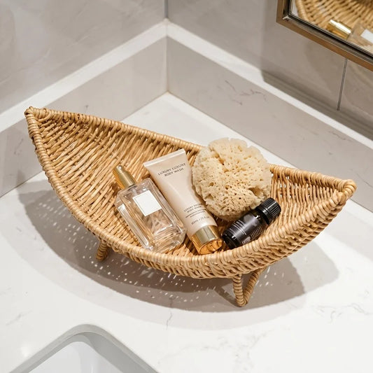 Nordic Imitation Vine Woven Plastic Storage Basket For Home