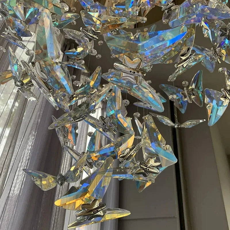 JIAYOOR Butterfly Crystal Chandelier Luxury Pendant Light for Living Room