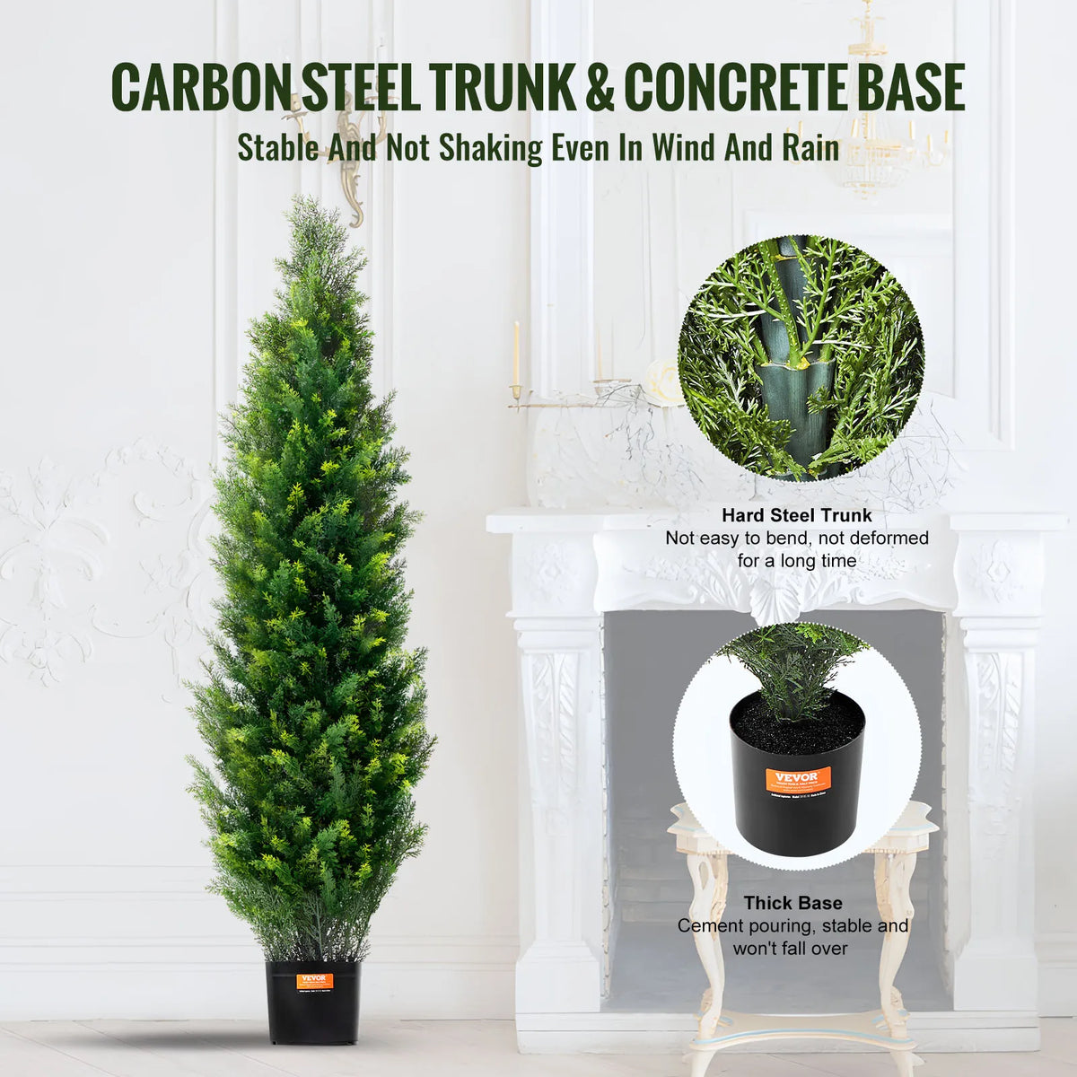SucceBuy Artificial Cedar Topiary Tree Indoor Outdoor Home Decor
