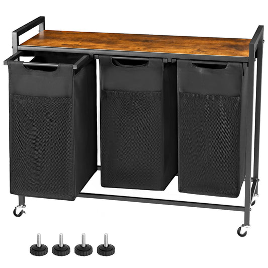 Jhk Metal Frame Laundry Basket Organizer With Removable Bags