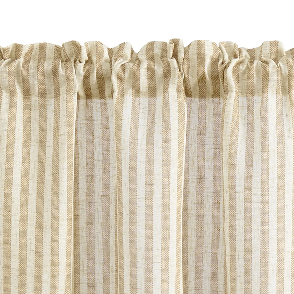 Jinchan Faux Linen Striped Cafe Curtains Rod Pocket Light Filtering