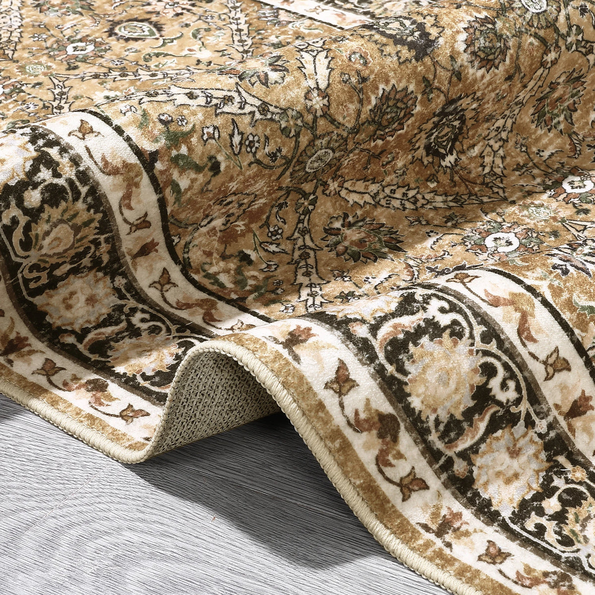 Machine Washable Non Slip Polyester Area Rug For Living Rooms
