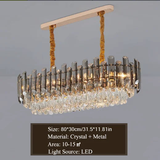 PIBAOGU Modern K9 Crystal Chandelier for Dining and Living Rooms