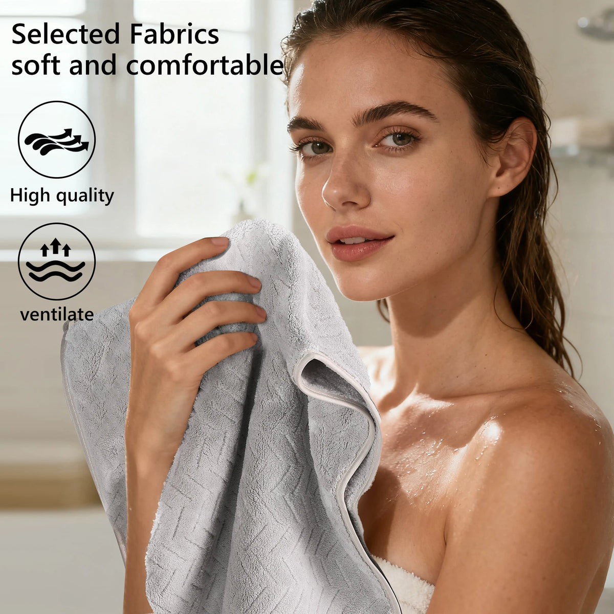 High Absorbency Microfiber Towel Set For Quick Dry Comfort