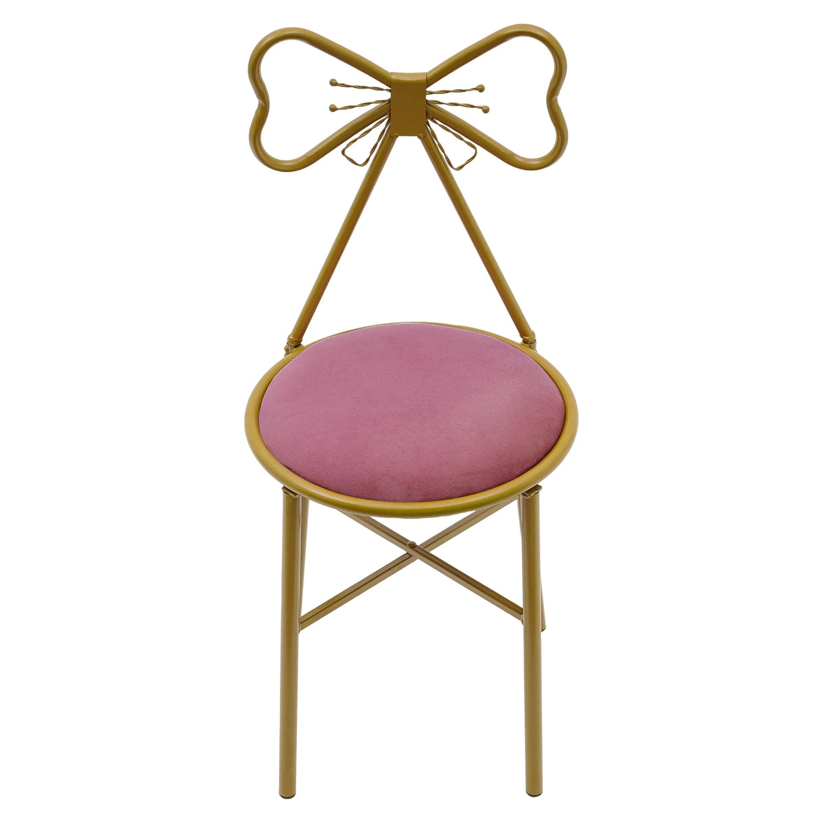 Bymaocar Elegant Butterfly Backrest Dining Chair With Metal Frame
